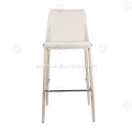 Pure White Saddle Cuero Increelo inoxidable Morden Bar taburete